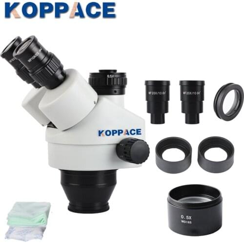 KOPPACE 3.5X-90X Trinocular Stereo Microscope lens Trinocular Industrial Microscope Lens 0.5X CTV Adapter Continuous Zoom Lens