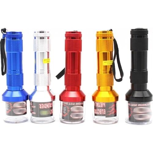 Creative Flashlight Tobacco Leaf Grinder Metal Mill Spice Crusher Muller Kitchen Seasoning Spice Grinder Smoking Accessories