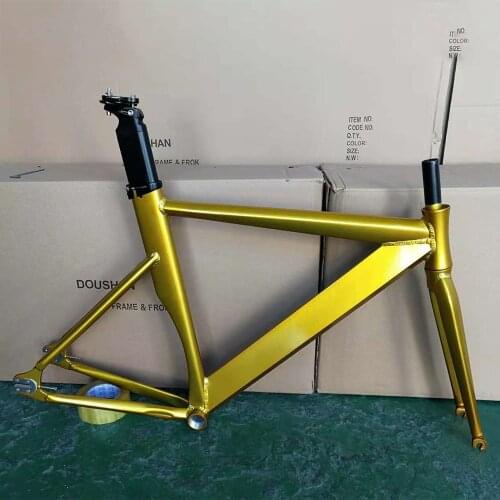 Fixie Bike Frame 52cm Fixed Gear Bicycle Frameset Matte Black Track Single Speed Aluminum Alloy Fork 48cm 52cm