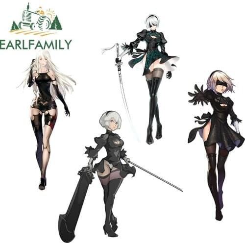 EARLFAMILY 13cm x 6.1cm for Nier Automata A2 Car Sticker Vinyl Occlusion Scratch Personality Waterproof Window Trunk Decal