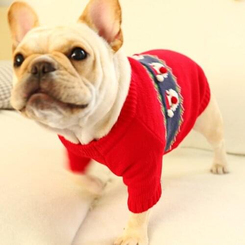 Pet Knitting Sweater French Bulldogs Pugs Comfortable Two Legged Clothes Small Medium Dogs Winter Christmas Warm Santa Sweaters