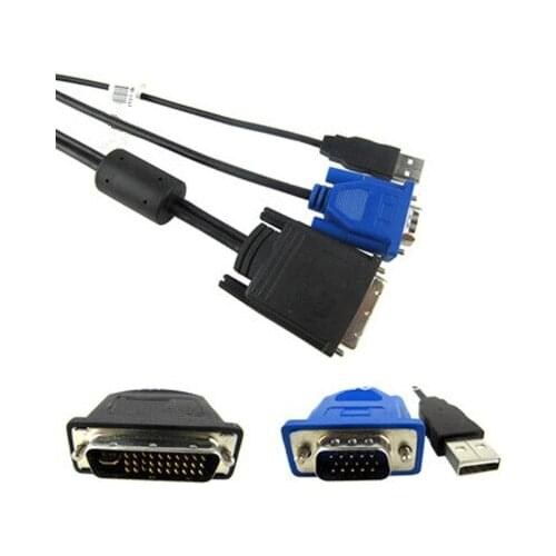 High quality projector cable 35 pin dvi to vga usb cable with magnetic 1.8 meters