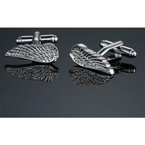 XK304 Free delivery, high quality mens shirts cuff links silvery wings cufflinks French Wedding Shirts cuff links