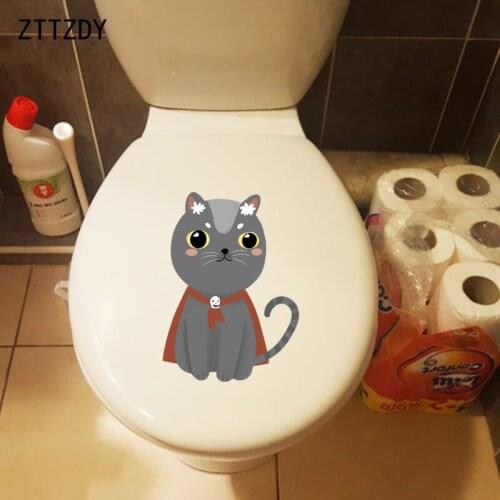 ZTTZDY 16.4*22.8CM Cartoon Cat Kids BedRoom Home Decoration Toilet Sticker Wall Decal T3-0388
