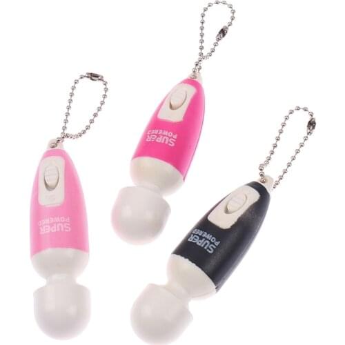 1PCS Portable Mini Massage Stick Tiny Stress Relief Electronic Key-Chain Ring Full Body Massager With Button (Random Color)
