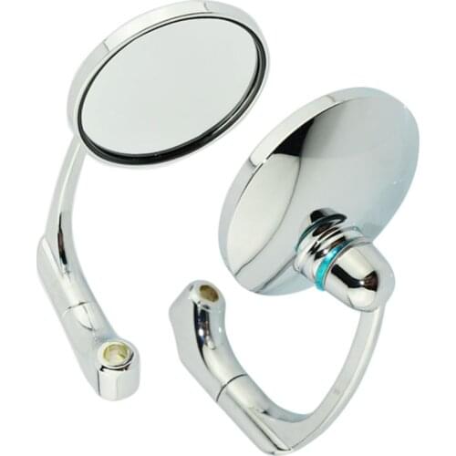 10mm Motorcycle Side Rearview Round Mirror Handle Bar End Mirrors For Yamaha Honda Kawasaki Suzuki Custom Chopper