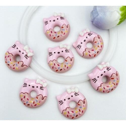10pcs/lot kawaii resin Cute Doughnut cake flatback cabochons For Hair Bow Centers DIY Scrapbooking Decor C19