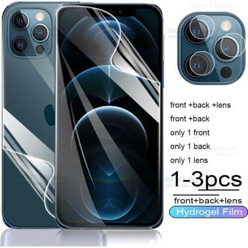 3in1 front back hydrogel film for iphone 12 pro max camera screen protector for iphone 12 mini 12pro phone12 pro max glass film