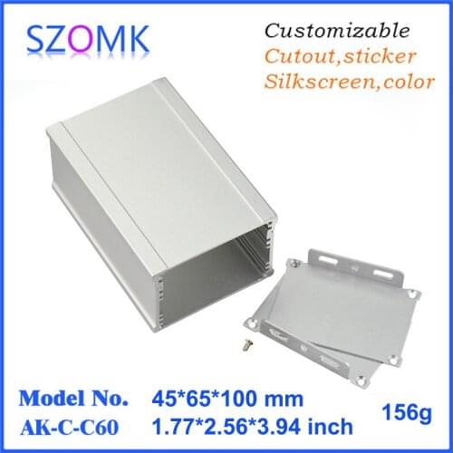 4 pcs, 45*65*100mm szomk aluminum electrical box aluminum case pcb enclosure aluminum device box electronics cabinet control box