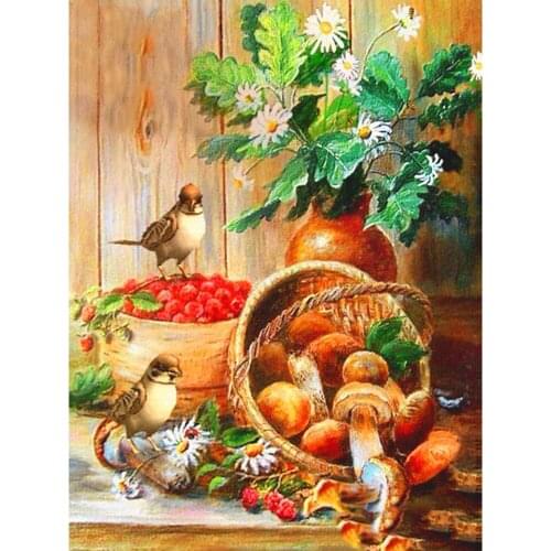 5d Diamond Painting Cross Stitch Mushroom 3d Diamond Embroidery Full Set Square/Round Rhinestones Diamond Mosaic Picture LK24