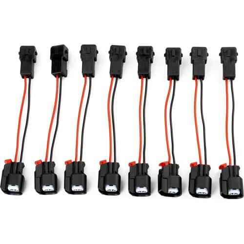 8PCS/Lot EV1 to EV6 Fuel Injector Connector Adapters Auto Parts Replacement