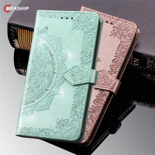 Diamond Wallet Flip Case For Huawei P8 lite 2017 P20 P30 P40 lite Pro Honor 30 9A Nova 7 SE P Smart Leather Mandala Flower Cover