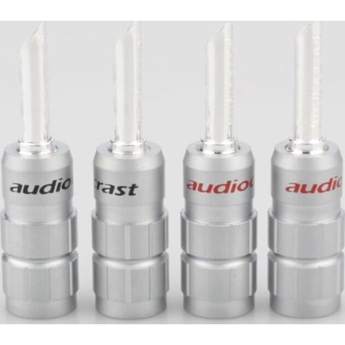 Audiocrast 638S Pure Silver Plated Audio Speaker Banana Plug BFA Banana plug for speaker cable Hi-Fi Amplifier Terminals
