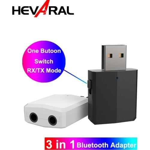 Wireless Audio Adapter Bluetooth 5.0 Car Kit Receiver USB Transmitter Stereo Music Button Control Adapter 3.5 AUX For Speakers