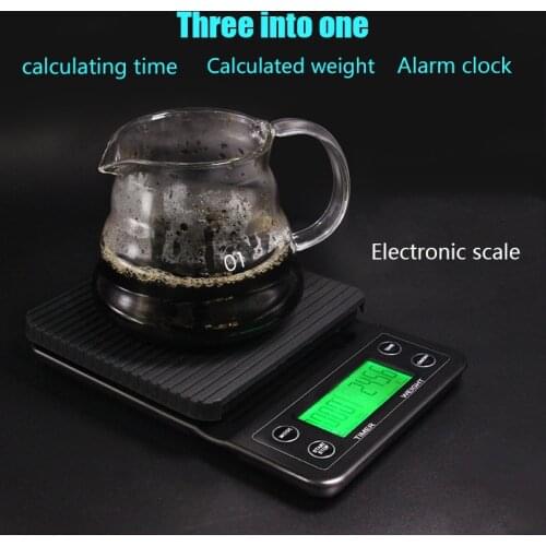 Coffee Digital Scale with Timer, High Accuracy Kitchen Food Scale with Tare Function, 6.6LB/3KG Max Load, 0.1g Precision Sensor