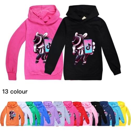 TIK TOK Children Hoodies Hooded Casual Streetwear Cap Long Sleeves Sweatshirts Girls Boys Autumn Spring Tops