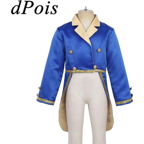 DPOIS Kids Toddler Prince Costume Tailcoat Tuxedo Jacket Baby Boys Halloween Cosplay Dress Up Birthday Party Role-playing Games