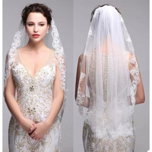 Elegant Wedding Veils White Ivory With Comb Bride Accessories Knee Length Veil