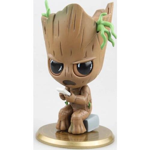 Marvel Guardians of The Galaxy Avengers Cute Baby Tree Man with Bobble Head Action Figure Toys
