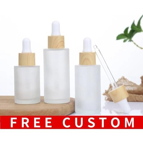 10pcs/lot 30ml Frosted Glass Plastic Tip Dropper Refillable Perfume Bottle Can Be Customizable Logo