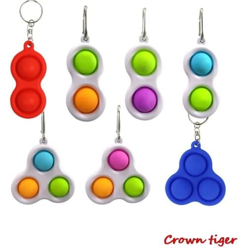 Finger squeeze toy mini popps its simple dimple toy keychain anti stress relief reliever anxiety sensory toy for adult children