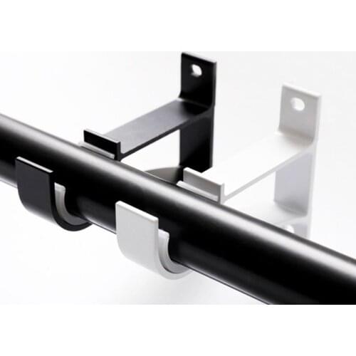 4pcs/set Aluminum Alloy Curtain Rod Bracket Hook Hanger Holder Side Mounted Window Hardware