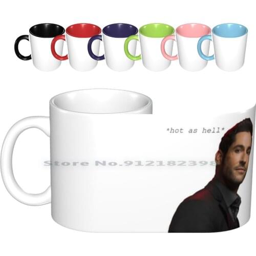Lucifer-Hot As Hell Ceramic Mugs Coffee Cups Milk Tea Mug Luci Lucifer Fox Netflix Serie Series Lucifer Demoan Devil Hell