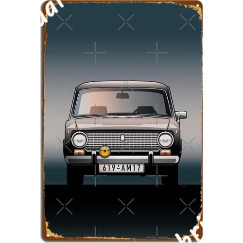Classic Icons Lada 1200 S Vaz 2101 Fiat 124 Seat 124 Poster Metal Plaque Poster Custom Cinema Wall Pub Tin Sign Posters