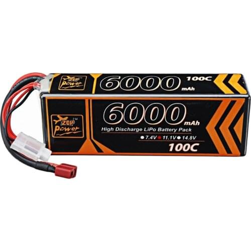 ZOP Power Lipo Battery 6000MAH 3S 11.1V 4S 14.8V 100C T Plug Connector for RC Quadcopter Drone Car Model Helicpoter Parts