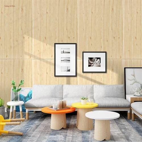 3d pe Foam Wood Grain Panel Wall Sticker, Used for Childrens Room Home Decoration Safety Art Mural Self-adhesive Diy Wallpaper