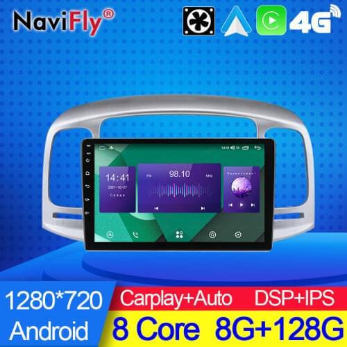 NaviFly 7862C Android 10 Car Radio All In One Car Intelligent System For Hyundai Accent 2006-2011 Carplay Auto DSP 4G LTE ADAS