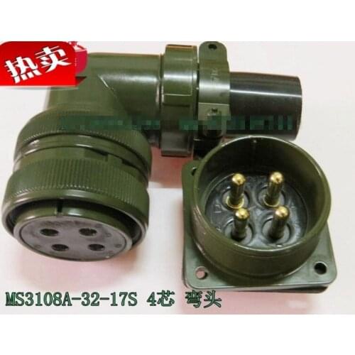 Original new 100% 5015 MS3108A32-17S MS3102A32-17P 4 core American Standard aviationplug bent waterproof connector