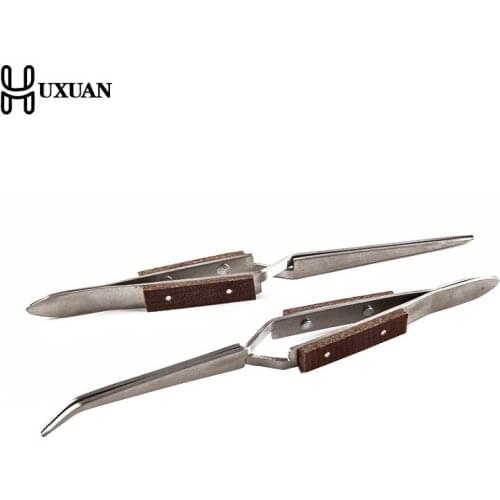 1PC Stainless Steel Cross Locking Lock Tweezers Self Closing Jewelry Soldering Craft Repair Hand Tool Corrosion Resistant