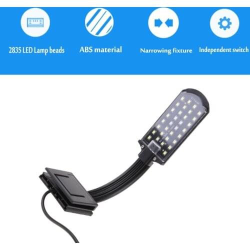 New Simple LED Aquarium Lights Water Grass Plants Grow Light Fish Tank Clip-on Waterproof Lighting Lamp