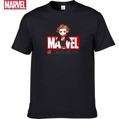 Marvel The Avengers Black Widow T-shirt Comfortable Breathable 100% cotton Fashion clothes for teens Anime t-shirts Summer #136