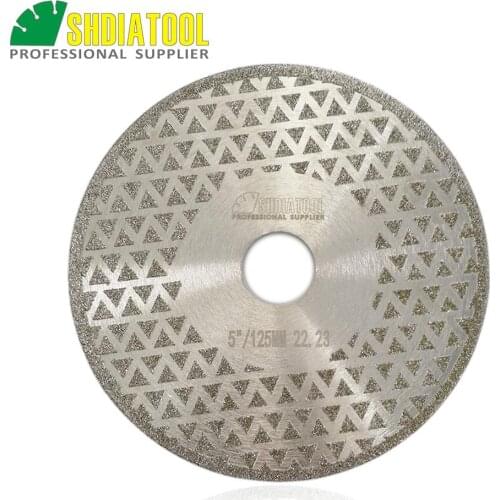SHDIATOOL 125mm Electroplated Diamond Cutting & Grinding Blade Bore 22.23MM 5" Saw Blade Both Side Coated with triangle spots