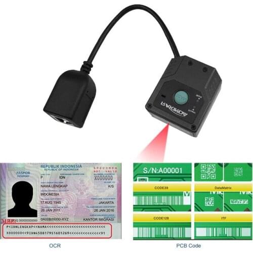 USB RS232 1D 2D QR Aztec Datamatrix OCR MRZ Reader Fixed Mount Scanner for Kiosk Vending Machine