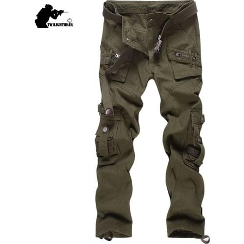 Military Mens Casual Pants Multi-Pockets Loose Cotton Tactical Pants men brand clothing Overalls MF1038