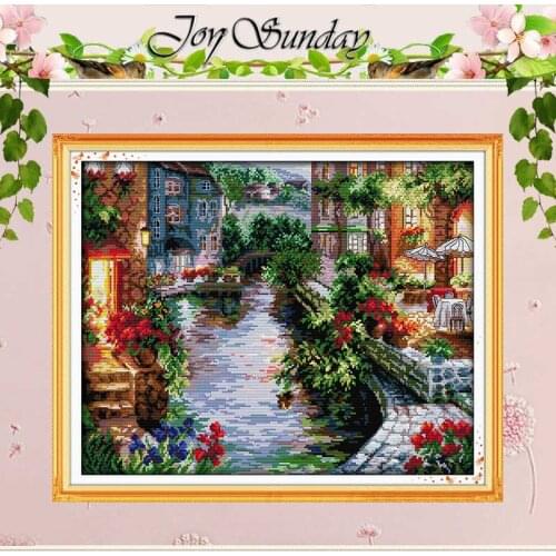The Lakeside Houses Counted Cross Stitch 11CT 14CT Cross Stitch landscape Cross Stitch Kits for Embroidery Home Decor Needlework
