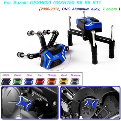 Crash Puig Frame Slider Crash Pad Protectors Guards CNC Aluminum alloy For Suzuki GSXR600 GSXR750 2006-2012 K6 K8 K11