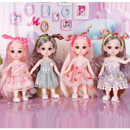 1/8 BJD Dolls 17 CM 13 Movable Joint Dolls Makeup Fashion Wear Clothes Suit with Shoes Dolls Toys for Kids Girls Birthday Gifts