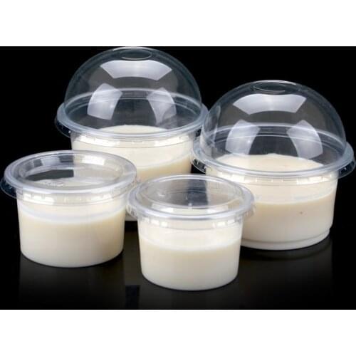 100 Set Disposable Pudding Cup Plastic sauce cups lid jelly Bowl Dessert yogurt small mini box home party Wedding 4/5/8/10oz