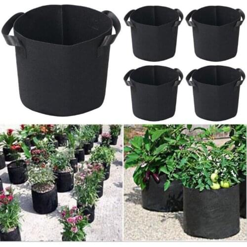 5PCS 3/5/7 Gallons Grow Bags Felt Planting Vegetable Bucket Flower Plants Potato Garden Seedling Bag Pots