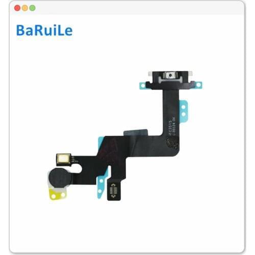 BaRuiLe 10pcs Power Switch On / Off Button Flex Cable For iPhone 6S Plus Proximity Light Sensor Ribbon With Metal Bracket
