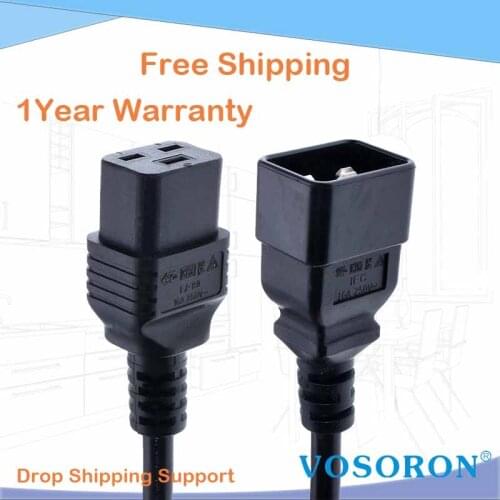C19-C20 Power Cord 16A 250V 3*2.5mm High Quality C20 Male Plug To C19 Female Socket PDU UPS Server Power Extension Cable