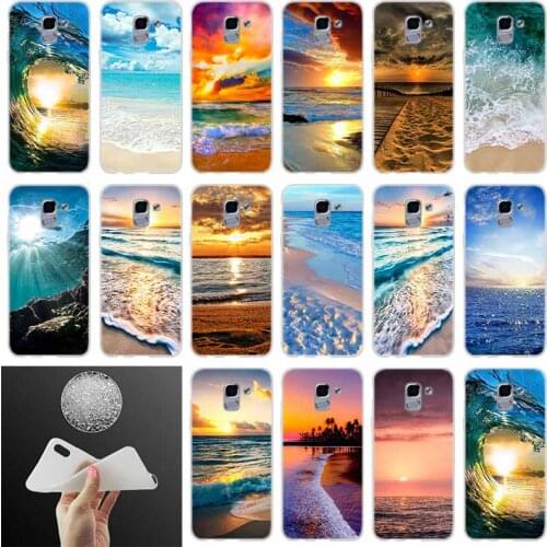 Phone case Cover Clear Sea Sky Sandy beach sunset FOR Coque Samsung Galaxy J6 J4 J8 J7 2018 Plus J3 J5 J7 Prime Pro 2017 2016