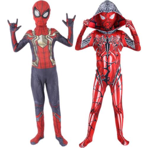 Child Spider-Man Hulk Iron Man Captain America Superhero Muscle Jumpsuit Kids Halloween Avengers Fantasy Cosplay Clothing