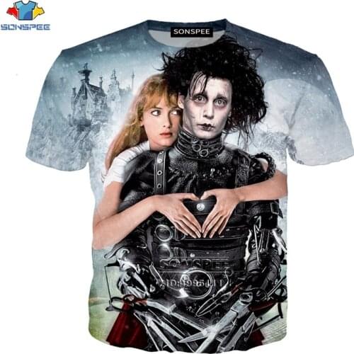 Film Edward Scissorhands Johnny Depp 3D Print Men Women Casual O-neck Harajuku T-shirt Summer Tshirt Casual Shirt Streetwear