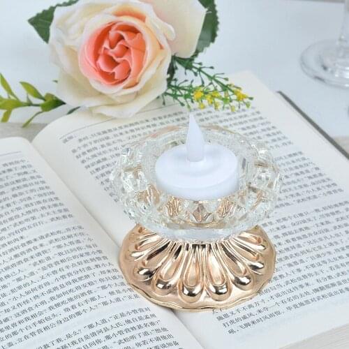 IMUWEN Crystal Candle Holder Delicate Candlestick Candle Lantern Wedding Centerpieces Table Stand For Home Party Decor IM762