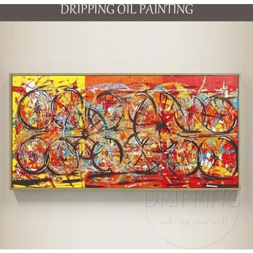 Skilled Artist Hand-painted High Quality Modern Wall Art Abstract Circle Oil Painting on Canvas Pure Abstract Round Oil Painting